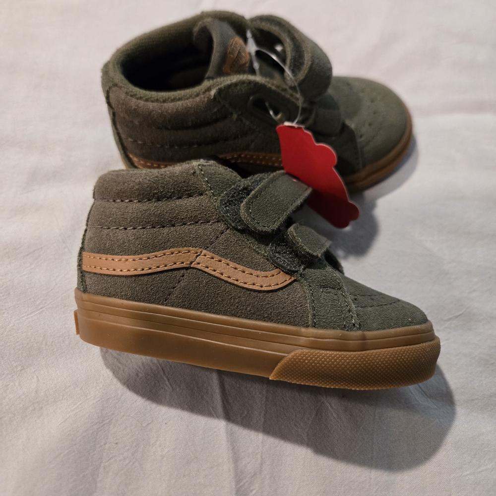 Vans Kids High-Top Sneakers - Olive and Tan
